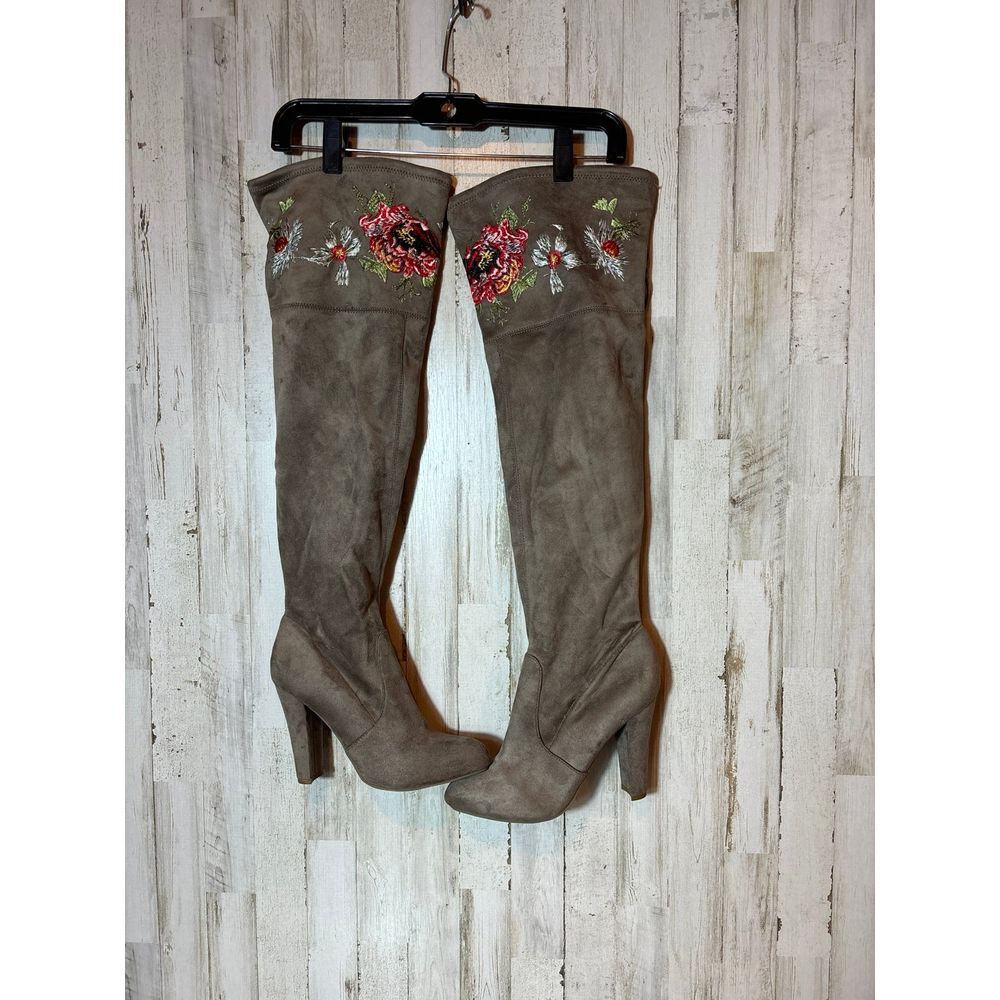 Womens‎ ZIGI SOHO Embroidered Bryna Round Toe Thigh High Boots Size 9